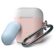 ELAGO AIRPODS SILICONE DUO HANG CASE - PINK/ WHITE