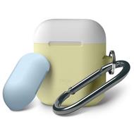 ELAGO AIRPODS SILICONE DUO HANG CASE - YELLOW/ WHI