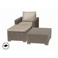 KETER SET STÔL + KRESLO + PODNOŽKA CALIFORNIA CAPP