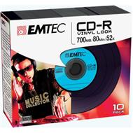 EMTEC CD-R 700MB 52X VINYL SLIM 10PACK