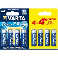 VARTA LR6 4+4BP AA HIGH ENERGY ALK