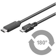 KÁBEL USB 3.1 C/MALE - USB 2.0 MICRO-B/MALE 1M