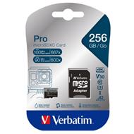 VERBATIM PRO MICROSDXC 256GB V30 U3