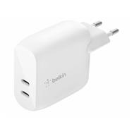 BELKIN 40W DUAL USB-C PD WALL CHARGER - WHITE